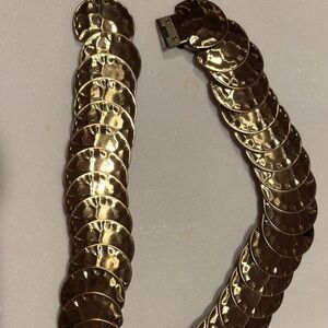 Hammered Gold-Tone Vintage Stretch Belt